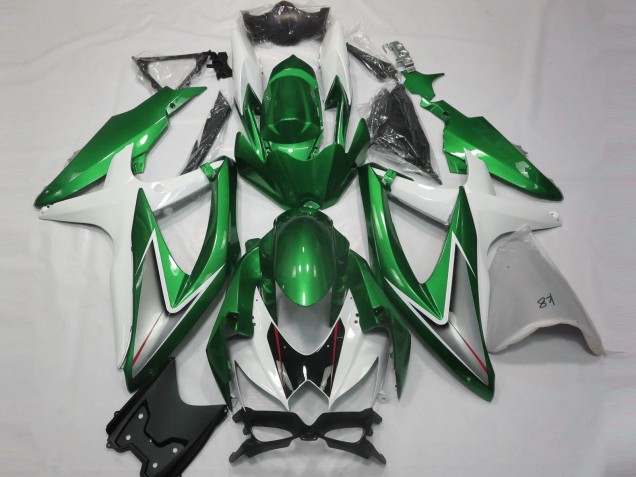 08-10 Vert Brillant & Blanc GSXR 600-750 Carénage Moto 08-10 Vert Brillant & Blanc GSXR 600-750 Carénage Moto