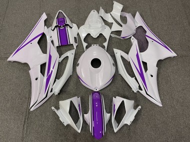 08-16 Blanc Brillant & Violet R6 Carénage Moto
