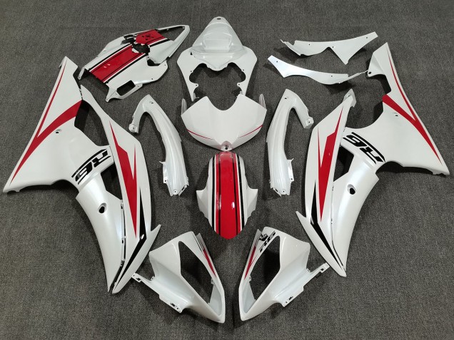 08-16 Blanc Nacré & Rouge Brillant R6 Carénage Moto 08-16 Blanc Nacré & Rouge Brillant R6 Carénage Moto