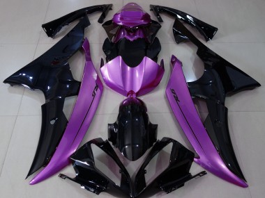 08-16 Noir Brillant & Violet Rose R6 Carénage Moto