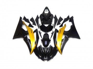 08-16 Noir & Or Brillant R6 Carénage Moto