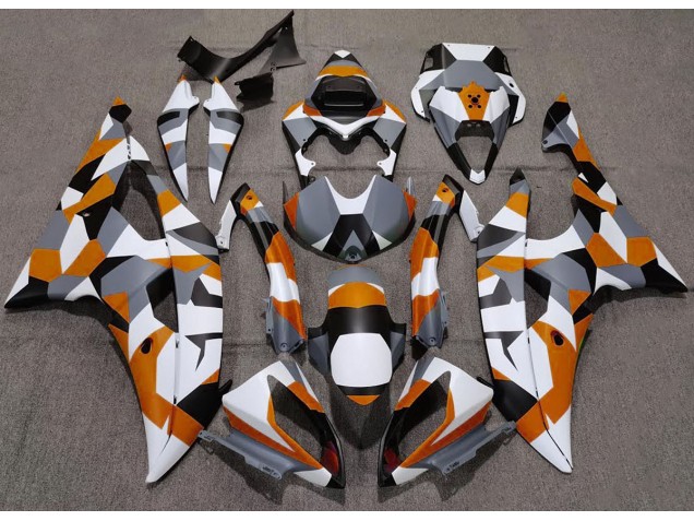 08-16 Orange Camouflage Uni R6 Carénage Moto