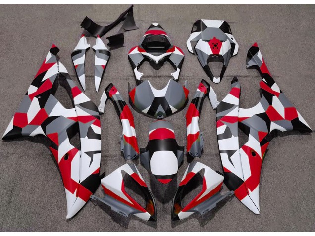 08-16 Rouge Camouflage Uni R6 Carénage Moto