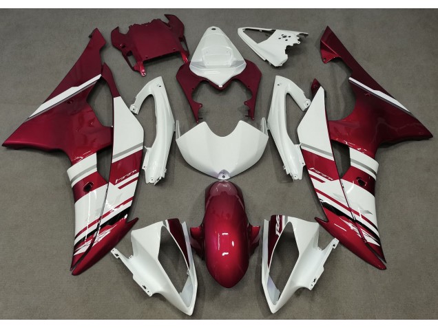 08-16 Style Blanc & Rouge Brillant OEM R6 Carénage Moto