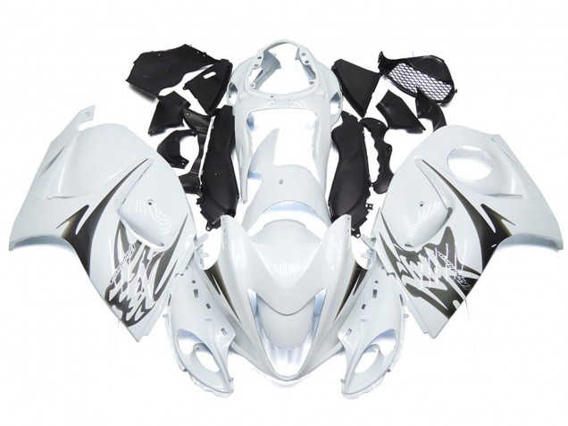 08-20 Blanc Brillant Avec Logos De Style Argenté GSXR 1300 Carénage Moto 08-20 Blanc Brillant Avec Logos De Style Argenté GSXR 1300 Carénage Moto