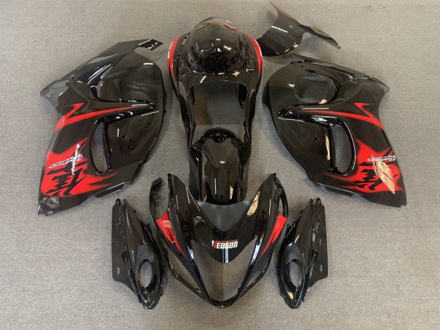 08-20 Noir Brillant Avec Logos Rouges GSXR 1300 Carénage Moto 08-20 Noir Brillant Avec Logos Rouges GSXR 1300 Carénage Moto