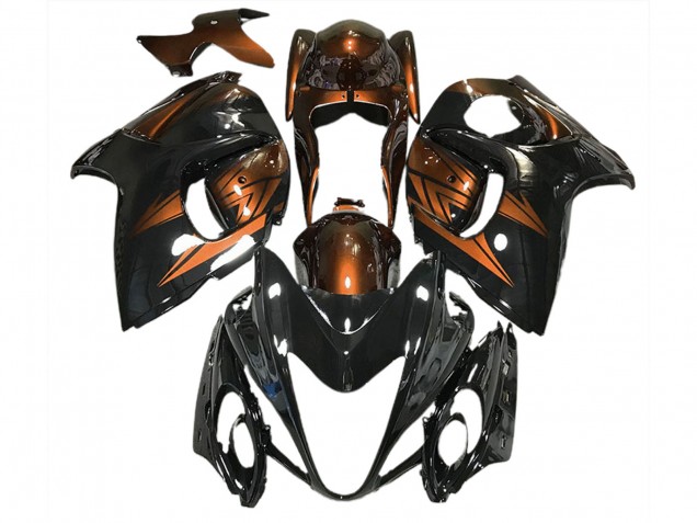 08-20 Noir Brillant & Orange Foncé GSXR 1300 Carénage Moto 08-20 Noir Brillant & Orange Foncé GSXR 1300 Carénage Moto