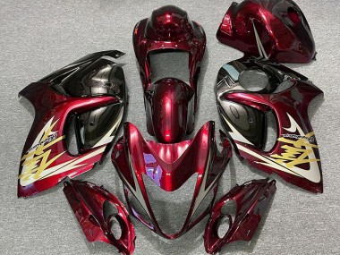08-20 Rouge Profond & Or GSXR 1300 Carénage Moto