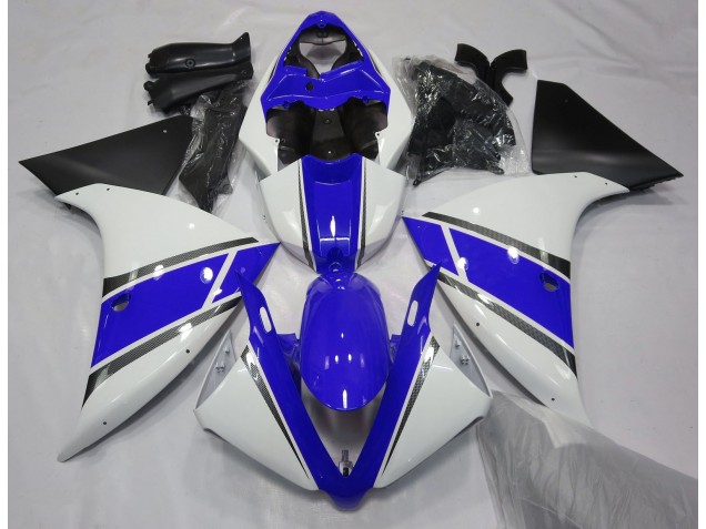 09-11 Blanc Brillant & Bleu R1 Carénage Moto 09-11 Blanc Brillant & Bleu R1 Carénage Moto