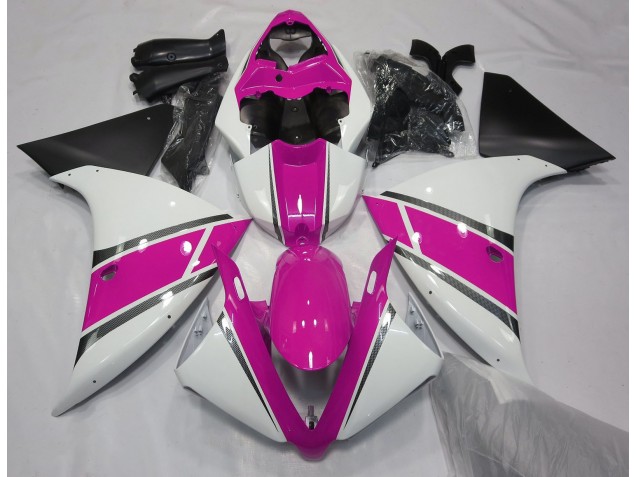 09-11 Blanc Brillant & Rose R1 Carénage Moto
