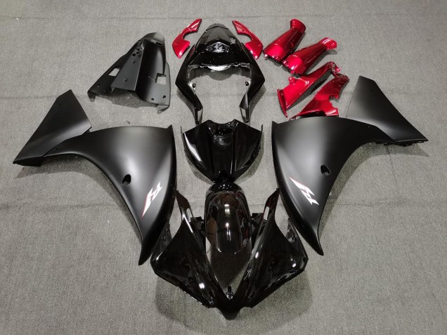 09-11 Noir Mat & Rouge R1 Carénage Moto 09-11 Noir Mat & Rouge R1 Carénage Moto