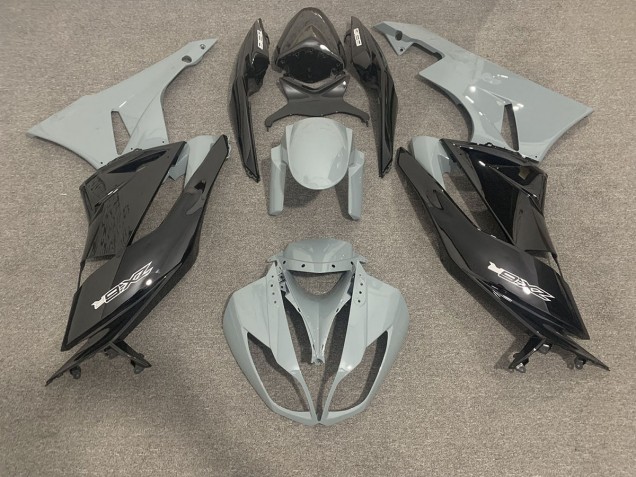 09-12 Gris Brillant & Noir ZX6R Carénage Moto 09-12 Gris Brillant & Noir ZX6R Carénage Moto