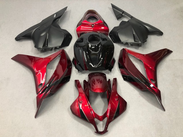 09-12 Rouge Profond Avec Du Noir CBR600RR Carénage Moto 09-12 Rouge Profond Avec Du Noir CBR600RR Carénage Moto