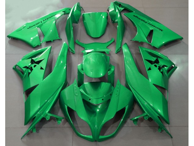 09-12 Vert Brillant & Logos Personnalisés ZX6R Carénage Moto