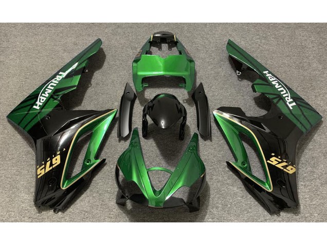 09-12 Vert Brillant & Noir Daytona 675 Carénage Moto 09-12 Vert Brillant & Noir Daytona 675 Carénage Moto