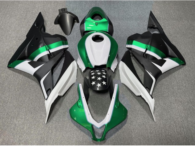 09-12 Étoile Noire Mate & Verte CBR600RR Carénage Moto 09-12 Étoile Noire Mate & Verte CBR600RR Carénage Moto