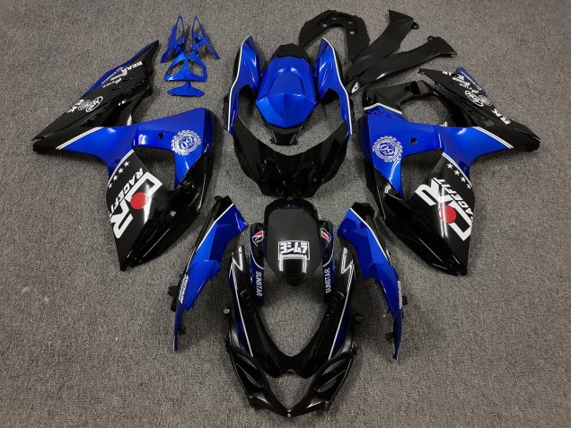 09-16 Noir & Bleu Avec Logos Personnalisés GSXR 1000 Carénage Moto