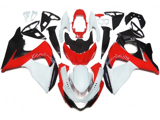 09-16 Rouge Brillant Avec Blanc & Noir GSXR 1000 Carénage Moto 09-16 Rouge Brillant Avec Blanc & Noir GSXR 1000 Carénage Moto