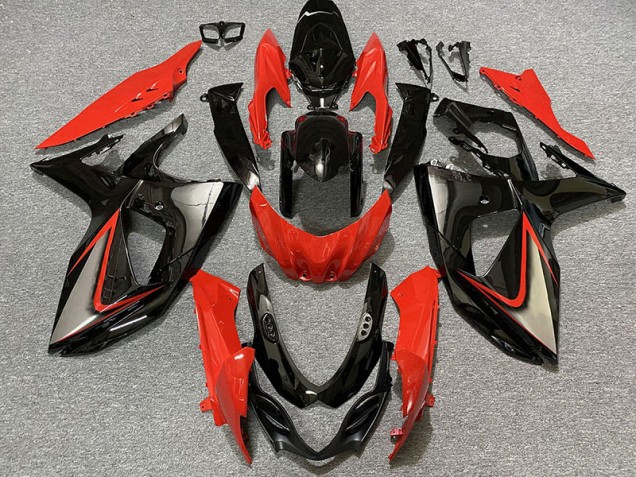 09-16 Rouge Brillant & Noir GSXR 1000 Carénage Moto 09-16 Rouge Brillant & Noir GSXR 1000 Carénage Moto