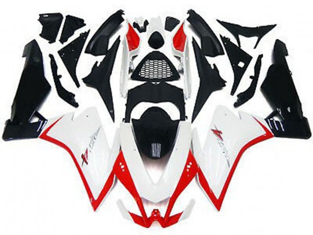 10-15 Blanc Brillant & Rouge RSV4 1000 Carénage Moto 10-15 Blanc Brillant & Rouge RSV4 1000 Carénage Moto