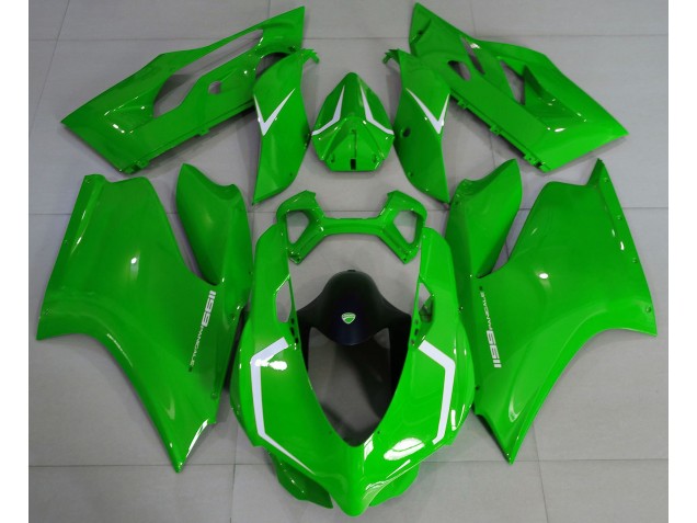 11-14 Vert Brillant & Blanc Ducati 1199 Carénage Moto