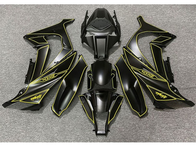 11-15 Doublure Noir Mat & Jaune ZX10R Carénage Moto