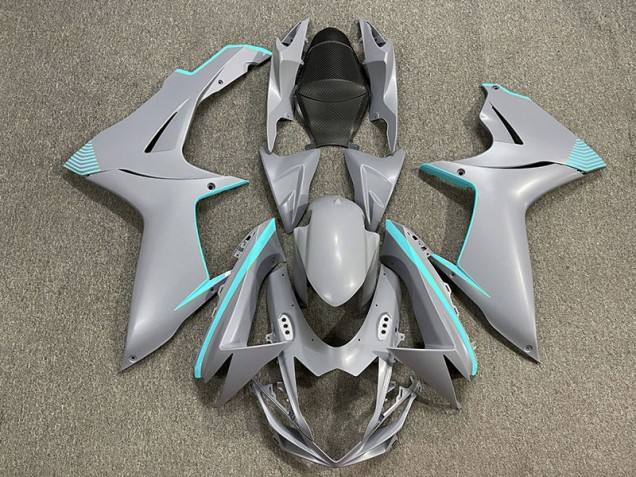 11-24 Accents Gris Nardo Mat & Bleu Sarcelle GSXR 600-750 Carénage Moto 11-24 Accents Gris Nardo Mat & Bleu Sarcelle GSXR 600-750 Carénage Moto