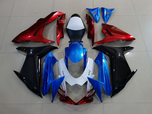 11-24 Bleu / Noir / Rouge GSXR 600-750 Carénage Moto 11-24 Bleu / Noir / Rouge GSXR 600-750 Carénage Moto