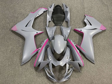 11-24 Gris Nardo Mat & Accents Roses GSXR 600-750 Carénage Moto
