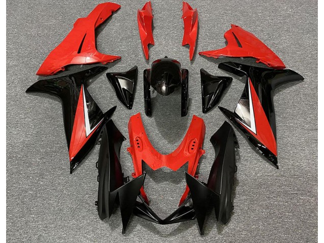 11-24 Rouge Brillant & Noir GSXR 600-750 Carénage Moto 11-24 Rouge Brillant & Noir GSXR 600-750 Carénage Moto