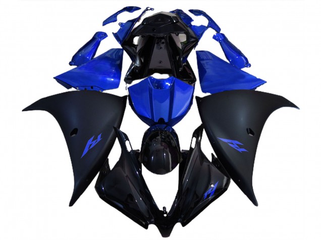12-14 Noir Mat & Bleu R1 Carénage Moto