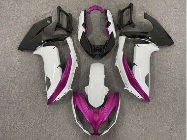 12-16 Blanc Brillant & Magenta Ninja 650R Carénage Moto