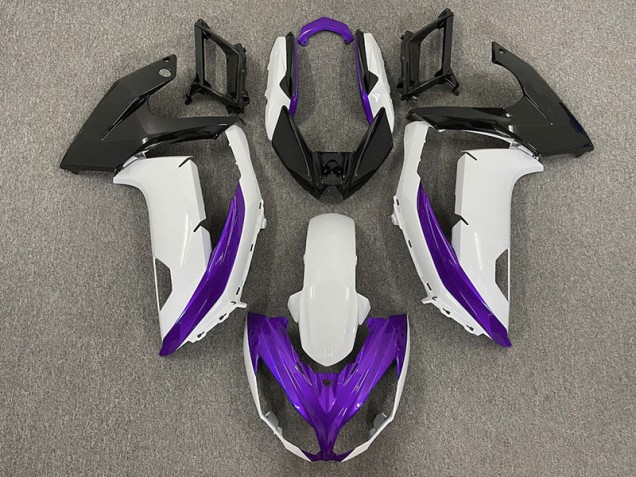 12-16 Blanc Brillant & Violet Ninja 650R Carénage Moto 12-16 Blanc Brillant & Violet Ninja 650R Carénage Moto