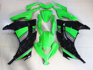 13-18 Noir & Vert Brillant Ninja 300 Carénage Moto