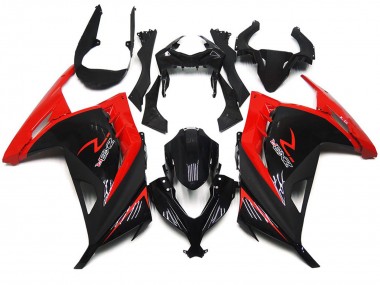 13-18 Rouge & Noir Brillant Ninja 300 Carénage Moto