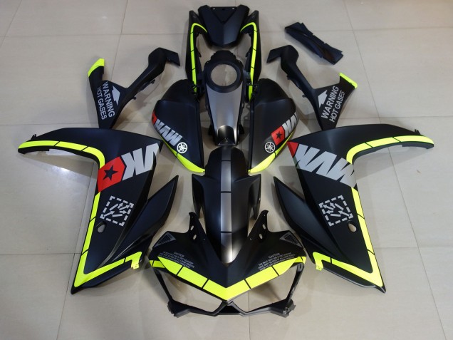15-18 Noir Mat & Jaune R3 Carénage Moto