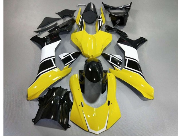 15-19 Jaune Brillant Blanc & Noir R1 Carénage Moto 15-19 Jaune Brillant Blanc & Noir R1 Carénage Moto