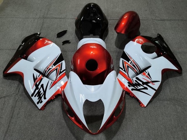 97-07 Blanc Brillant & Orange GSXR 1300 Carénage Moto 97-07 Blanc Brillant & Orange GSXR 1300 Carénage Moto