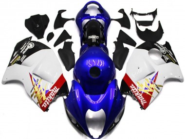97-07 Logo Personnalisé Bleu & Blanc GSXR 1300 Carénage Moto