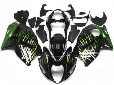 97-07 Noir Avec Vert Foncé Flamme GSXR 1300 Carénage Moto