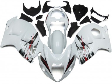 97-07 Style Blanc Brillant & Argent GSXR 1300 Carénage Moto
