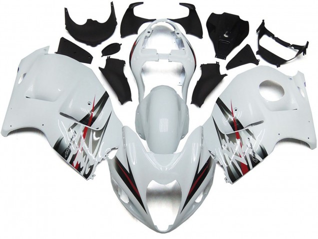 97-07 Style Blanc Brillant & Argent GSXR 1300 Carénage Moto
