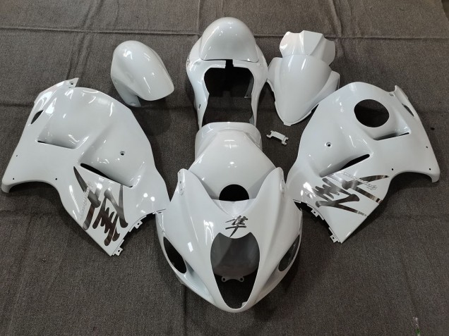 97-07 Style Blanc Brillant OEM Avec Décalcomanies Argentées GSXR 1300 Carénage Moto
