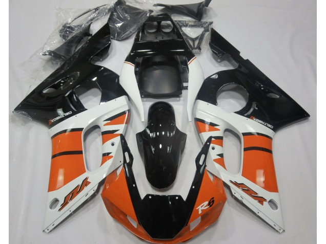 98-02 Orange Brillant & Noir R6 Carénage Moto 98-02 Orange Brillant & Noir R6 Carénage Moto