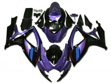 Achat Carénages Moto Suzuki GSXR 600/750 2006-2007 - Violet Bleu Noir Brillant Bande