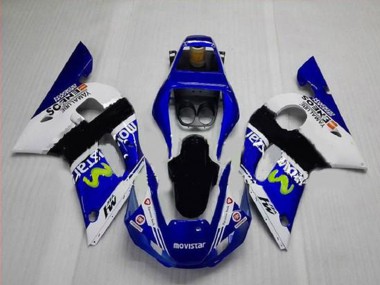 Achat Carénages Moto Yamaha YZF R6 1998-2002 - Blanc Bleu Noir MoviStar ENEOS Yamalube