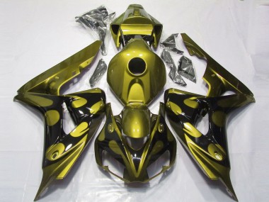 Achat Carénages Moto Honda CBR1000RR 2006-2007 - Jaune Brillant Noir Brillant Flamme