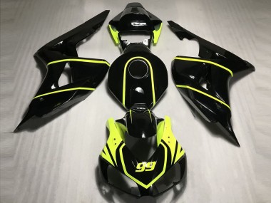 Achat Carénages Moto Honda CBR1000RR 2006-2007 - Noir Brillant Haute Visibilité Jaune 99