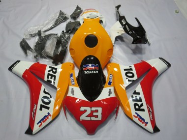 Achat Carénages Moto Honda CBR1000RR 2008-2011 - Orange Blanc Rouge Noir Brillant Repsol 23