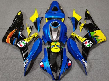 Achat Carénages Moto Honda CBR600RR 2007-2008 - Bleu Jaune Noir Brillant Requin